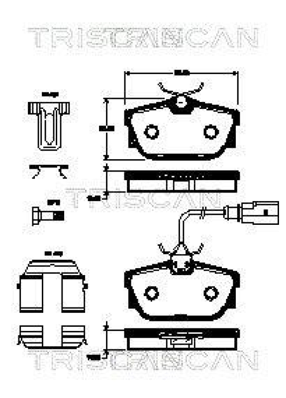 TRISCAN 8110 29062 Bremsbelag Hinten für Vw Transporter T4