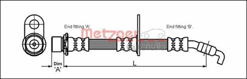 METZGER 4111423 Bremsschlauch für TOYOTA VA rechts