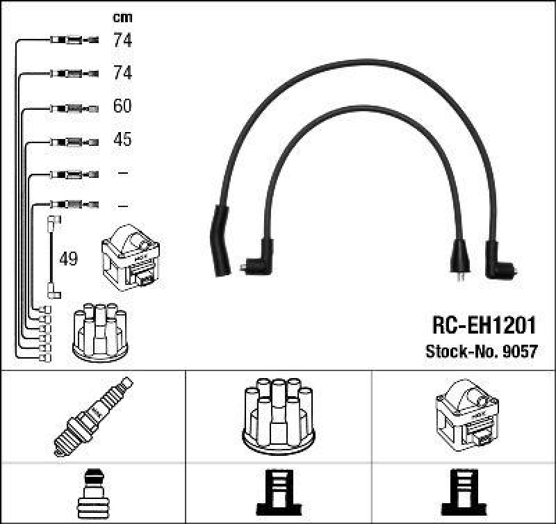 NGK 9057 Zündleitungssatz RC-EH1201 |Zündkabel