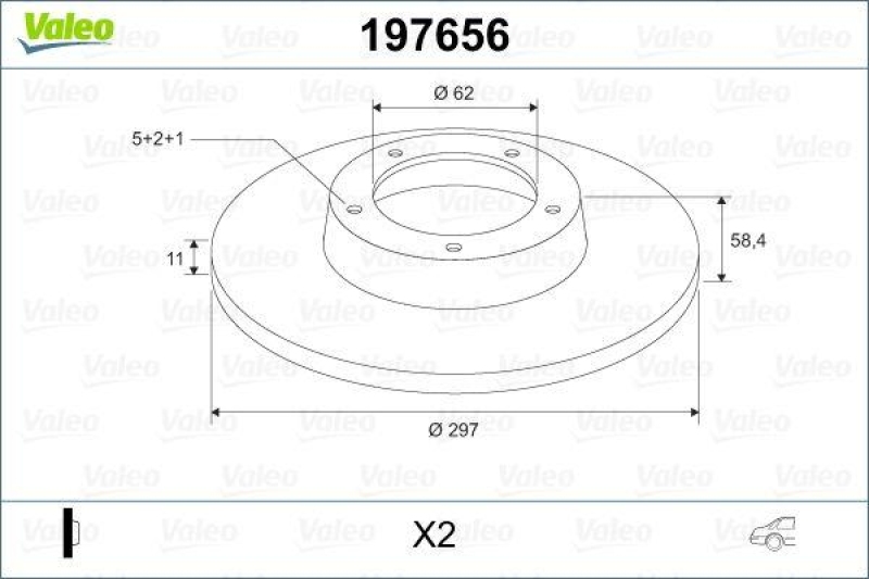 VALEO 197656 Bremsscheibe