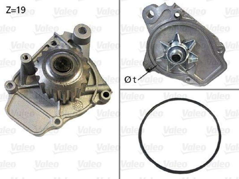 VALEO 506045 Wasserpumpe HONDA, ROVER HONDA CIVIC