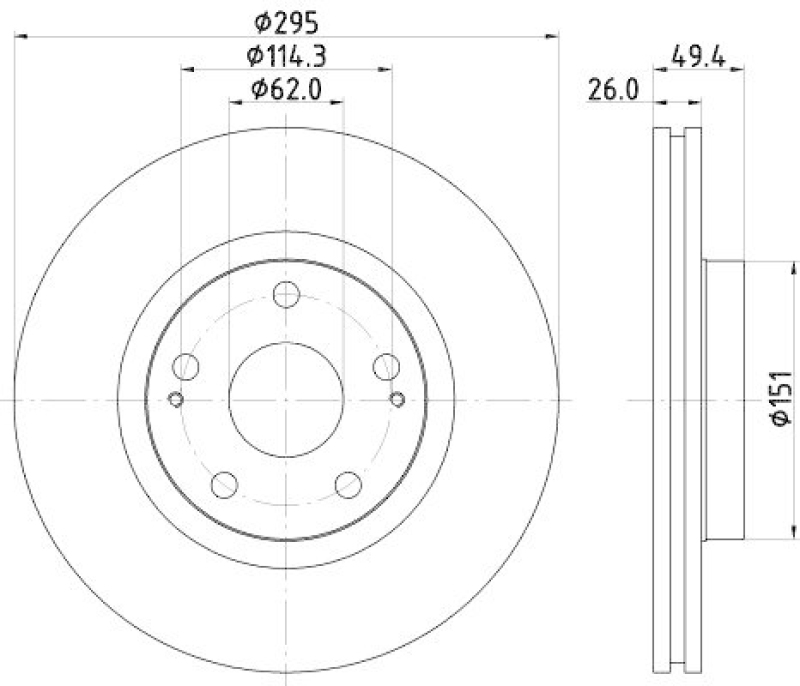 HELLA 8DD 355 114-671 Bremsscheibe für TOYOTA