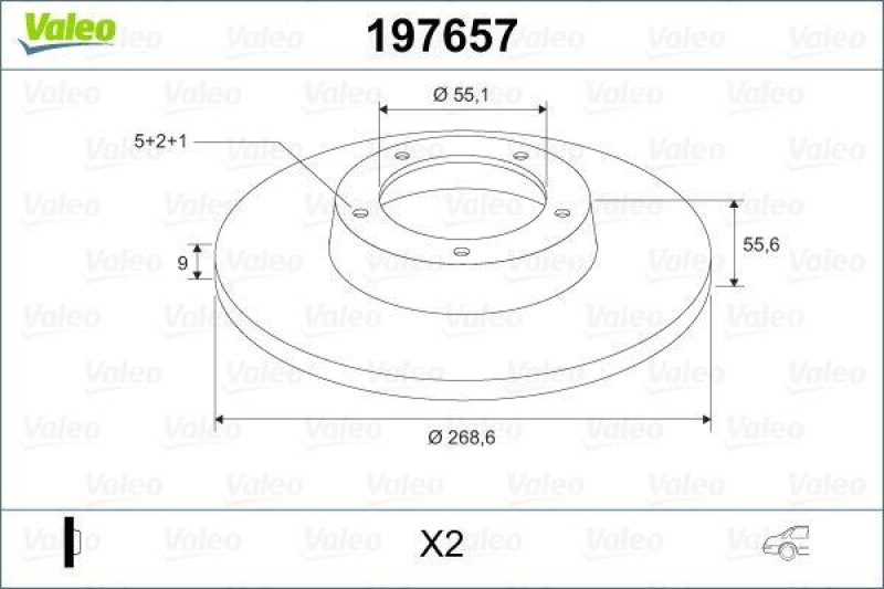 VALEO 197657 Bremsscheibe