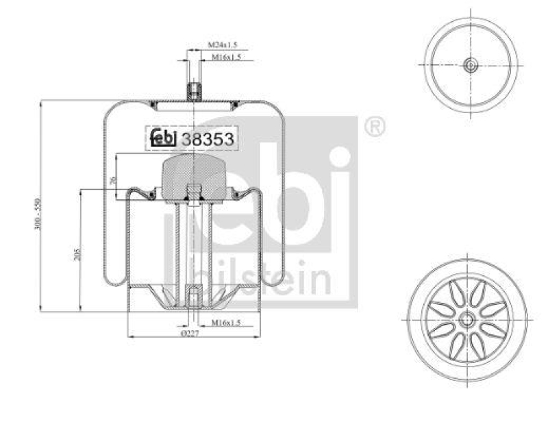 FEBI BILSTEIN 38353 Luftfederbalg mit Stahlkolben für Mercedes-Benz