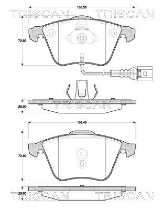 TRISCAN 8110 29069 Bremsbelag Vorne für Audi Tt