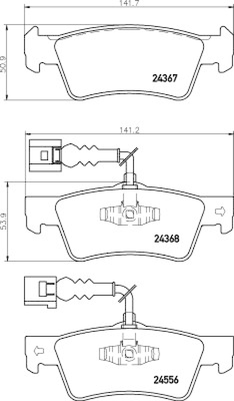 HELLA 8DB 355 012-441 Bremsbelagsatz, Scheibenbremsbelag für VW TOUAREG (7LA/6/7)