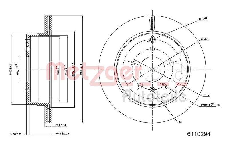 METZGER 6110294 Bremsscheibe Lack/Ks für OPEL HA