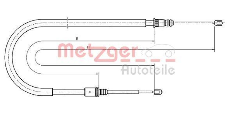 METZGER 10.6791 Seilzug, Feststellbremse für RENAULT hinten links/rechts