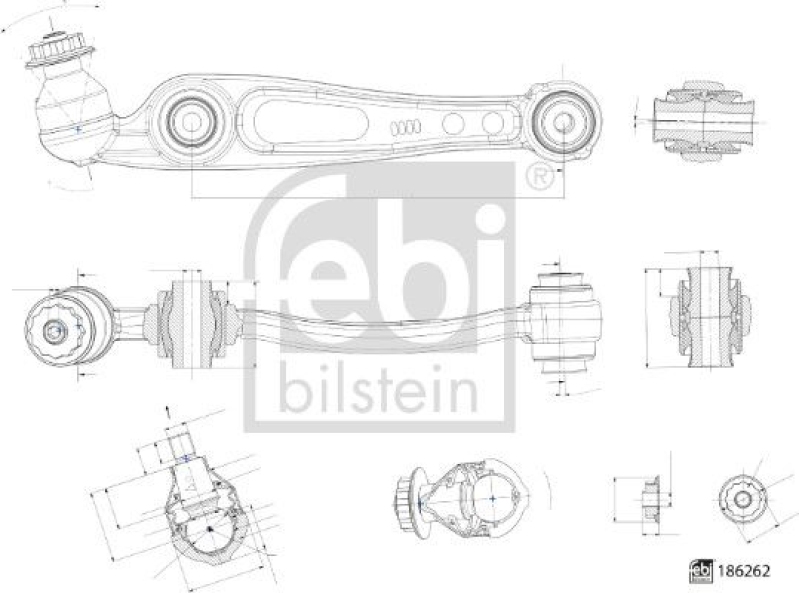 FEBI BILSTEIN 186262 Querlenker mit Lagern, Gelenk und Sicherungsmutter für Land Rover