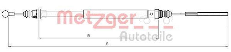 METZGER 10.4722 Seilzug, Feststellbremse für CITROEN/FIAT/LANCIA/PEUGEOT hinten links