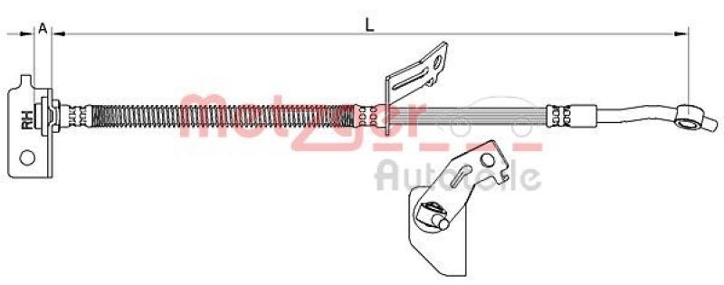 METZGER 4111456 Bremsschlauch für HYUNDAI VA rechts