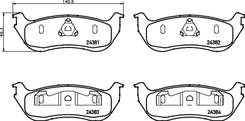 HELLA 8DB 355 012-481 Bremsbelagsatz Scheibenbremse