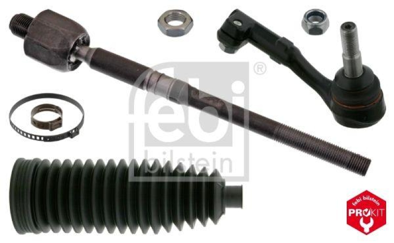 FEBI BILSTEIN 40516 Spurstange mit Endstück, Manschette und Anbaumaterial für BMW