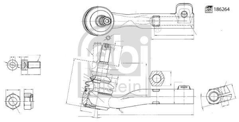 FEBI BILSTEIN 186264 Spurstangenendstück mit Sicherungsmutter für BMW