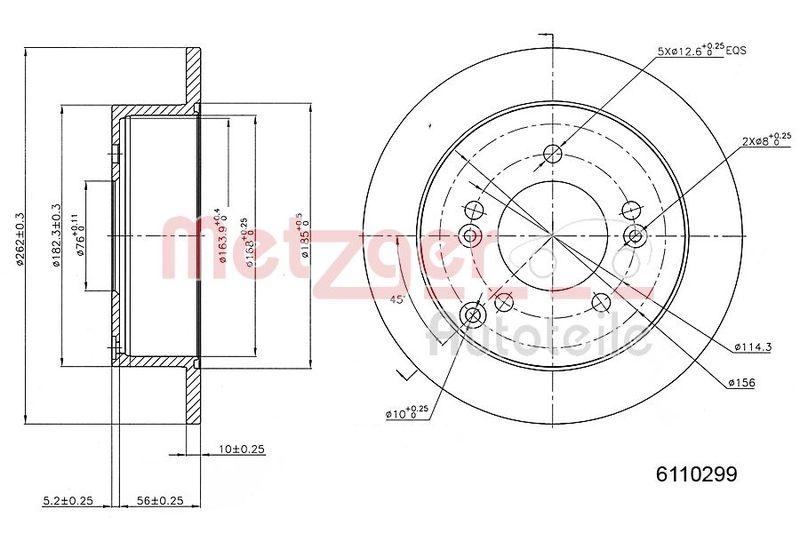 METZGER 6110299 Bremsscheibe Lack/Ks für HYUNDAI/KIA HA