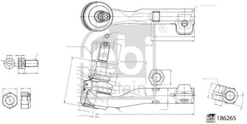 FEBI BILSTEIN 186265 Spurstangenendstück mit Sicherungsmutter für BMW