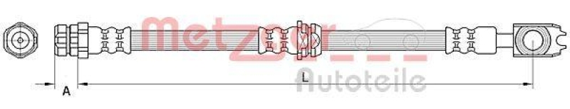 METZGER 4111474 Bremsschlauch für VW VA links/rechts