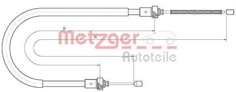 METZGER 10.6894 Seilzug, Feststellbremse f&uuml;r DACIA hinten links/rechts