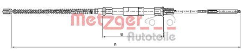 METZGER 10.7407 Seilzug, Feststellbremse für VW hinten links/rechts