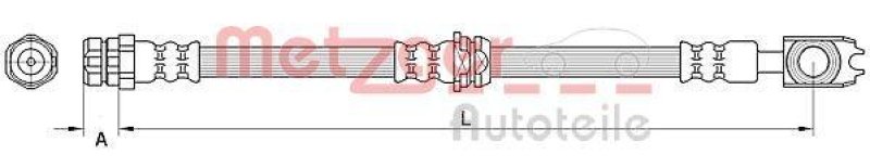 METZGER 4111476 Bremsschlauch für SEAT/SKODA/VW VA links/rechts