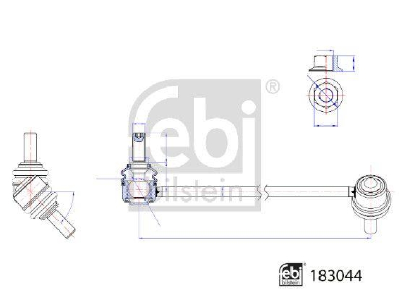 FEBI BILSTEIN 183044 Verbindungsstange mit Sicherungsmuttern für Mercedes-Benz