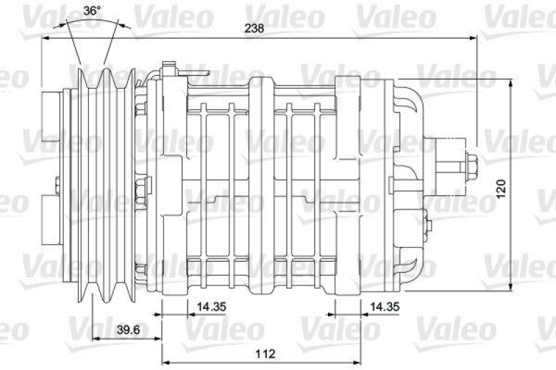 VALEO 815904 Univ. Kompr. TM-15HS 2AG 24V B PAD