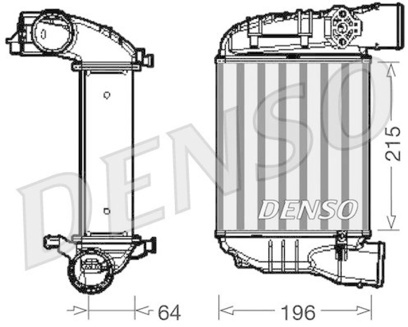 DENSO DIT02003 Ladeluftkühler AUDI A4 (8E2, B6) 1.8 T (2000 - 2002)