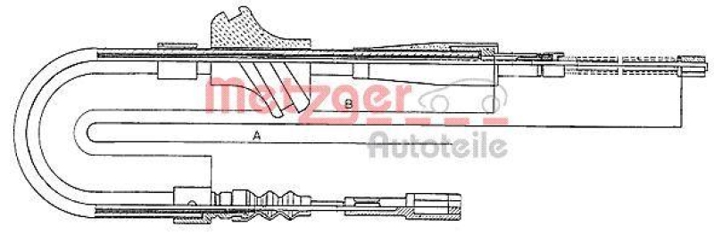 METZGER 10.7501 Seilzug, Feststellbremse für AUDI hinten links