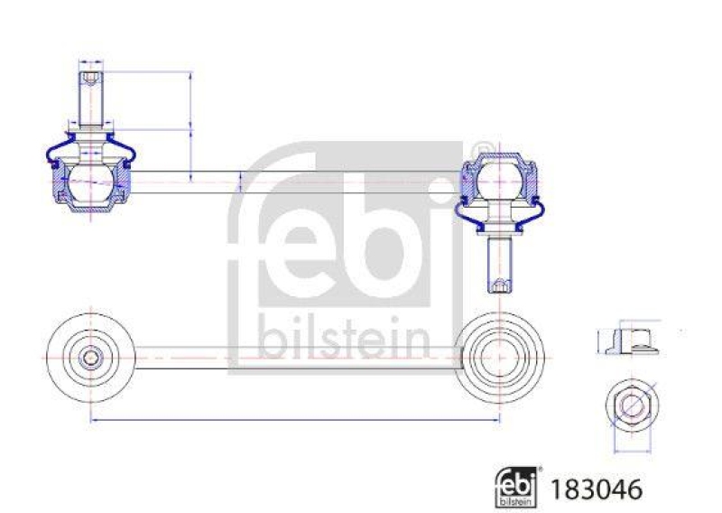 FEBI BILSTEIN 183046 Verbindungsstange mit Sicherungsmuttern für DS