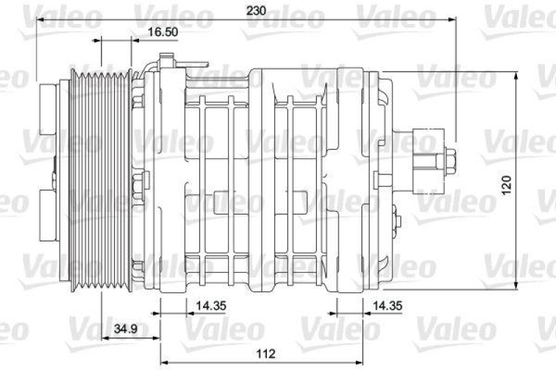 VALEO 815906 Univ. Kompr. TM-13HS 8GR 12V B PAD