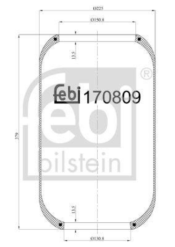 FEBI BILSTEIN 170809 Luftfederbalg ohne Kolben für Volvo