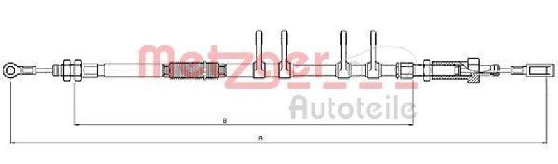 METZGER 10.4743 Seilzug, Feststellbremse für CITROEN/FIAT/PEUGEOT vorne