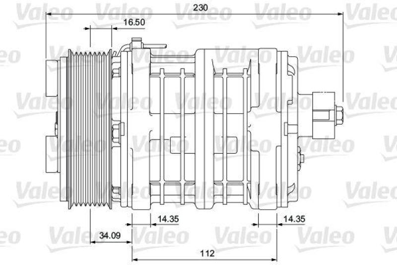 VALEO 815909 Univ. Kompr. TM-13HS 8GR 24V B PAD