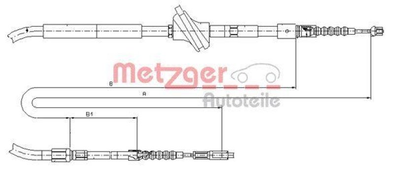 METZGER 10.7583 Seilzug, Feststellbremse für AUDI HI links/rechts