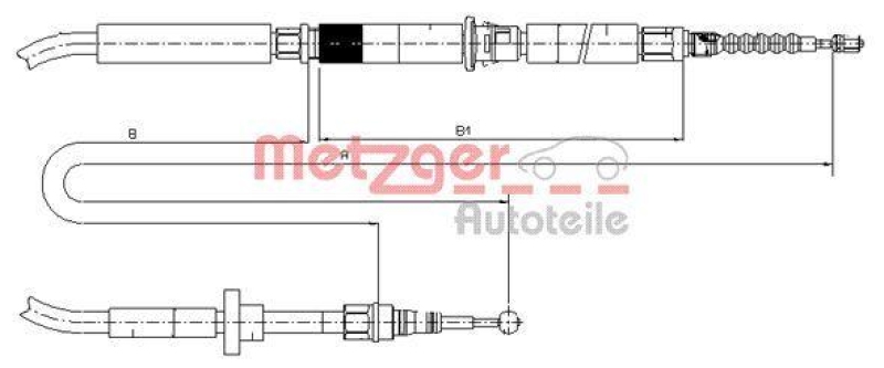 METZGER 10.7589 Seilzug, Feststellbremse für AUDI HI links/rechts