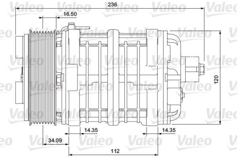 VALEO 815910 Univ. Kompr. TM-15HS 8GR 24V B PAD