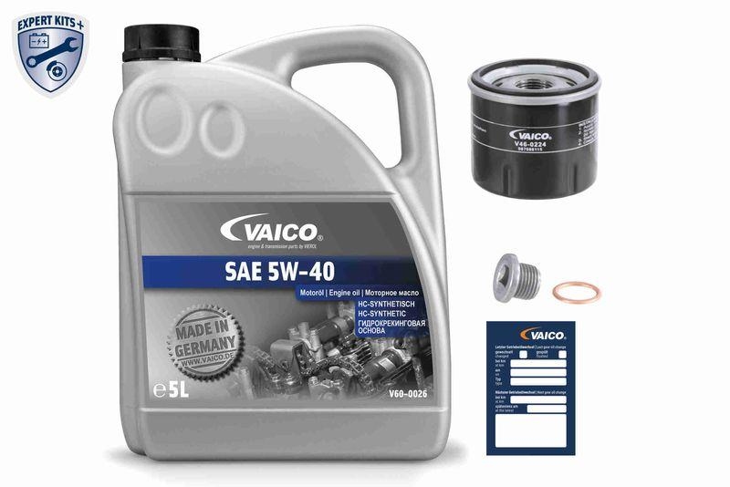 VAICO V60-3013 Teilesatz, Inspektion Sae 5W-40 + Filter + Ölablassschraube für RENAULT