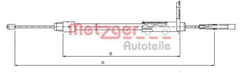 METZGER 10.9326 Seilzug, Feststellbremse für MB hinten links