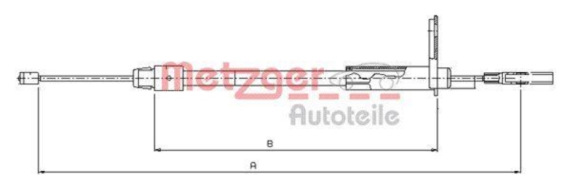 METZGER 10.9327 Seilzug, Feststellbremse für MB hinten rechts