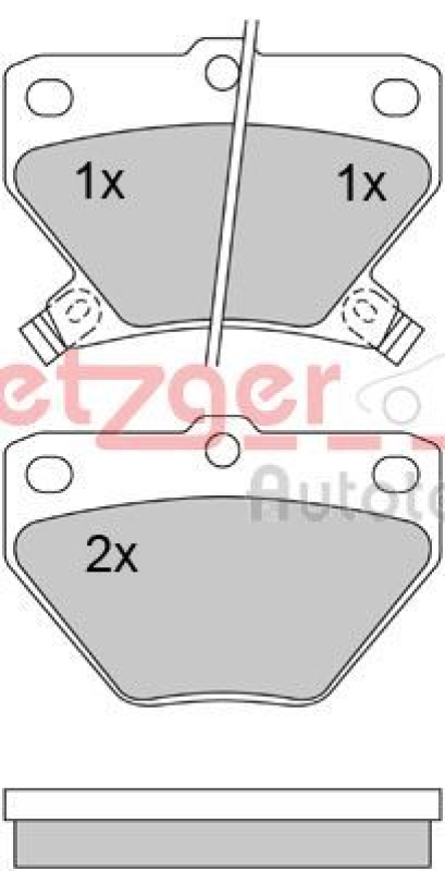 METZGER 1170160 Bremsbelagsatz, Scheibenbremse WVA 23 521