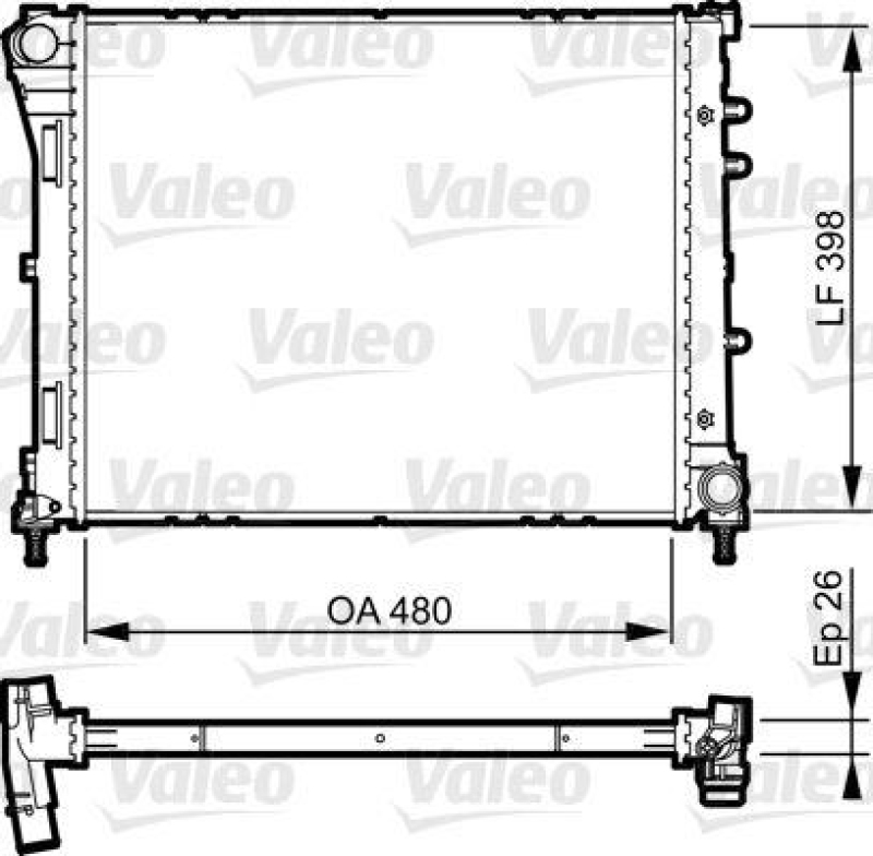 VALEO 735273 Motorkühler FIAT 500 MCA 0.9