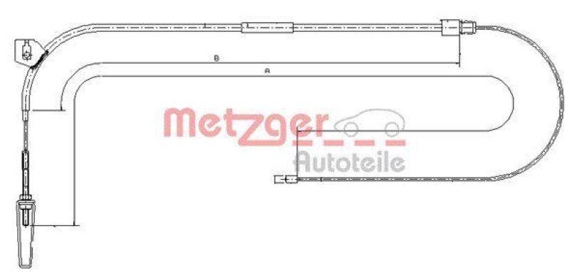 METZGER 10.9331 Seilzug, Feststellbremse für MB vorne