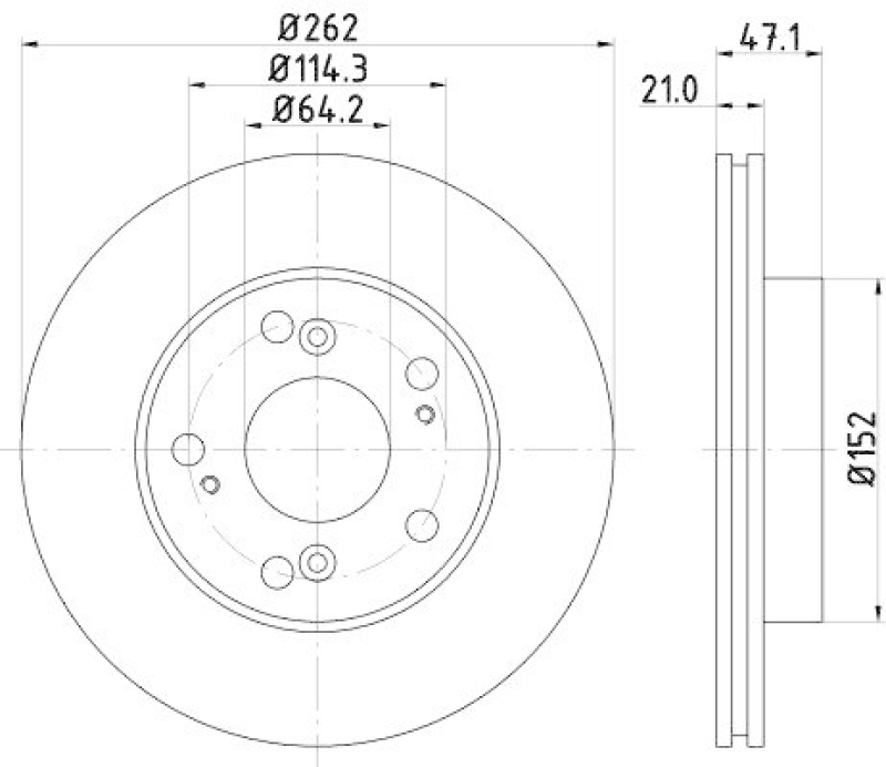 HELLA 8DD 355 115-341 Bremsscheibe 54758PRO