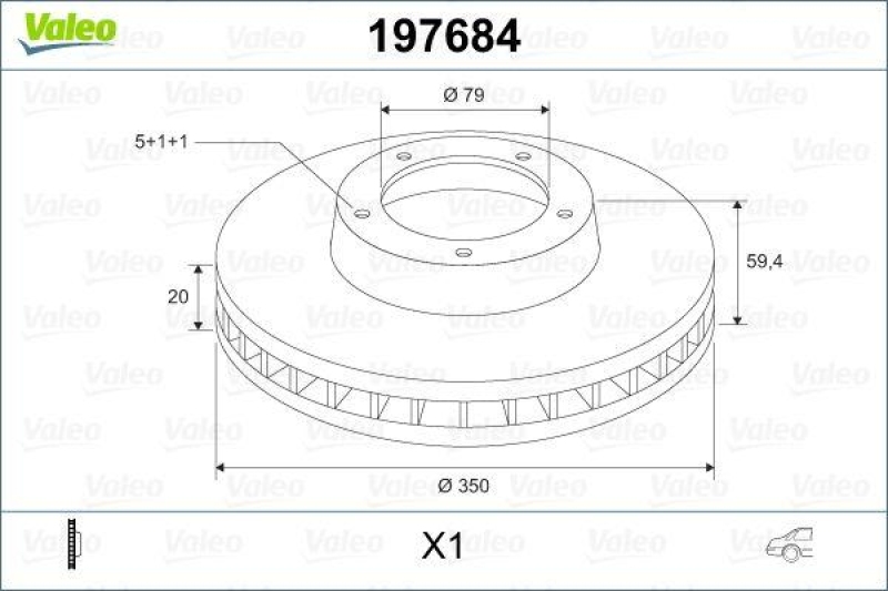 VALEO 197684 Bremsscheibe