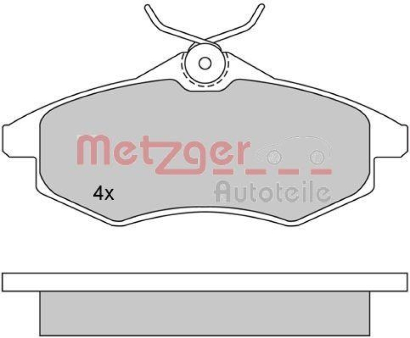 METZGER 1170163 Bremsbelagsatz, Scheibenbremse WVA 23 407