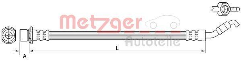 METZGER 4111511 Bremsschlauch für TOYOTA HA links/rechts