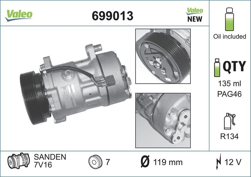 VALEO 699013 Kompressor VW Golf III, Passat, Sharan