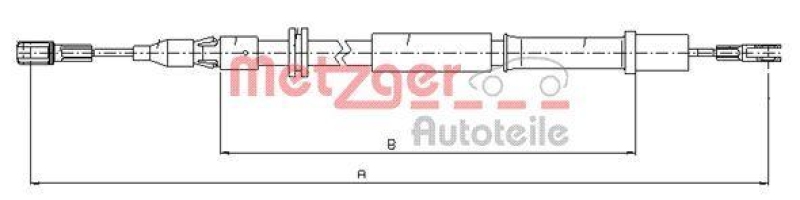 METZGER 10.9832 Seilzug, Feststellbremse für MB hinten links/rechts