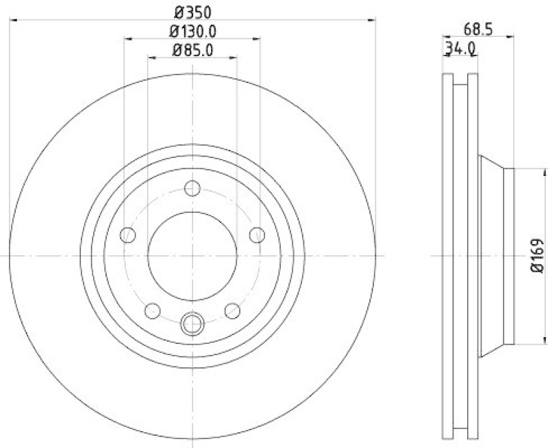 HELLA 8DD 355 128-071 Bremsscheibe für AUDI/PORSCHE/VW