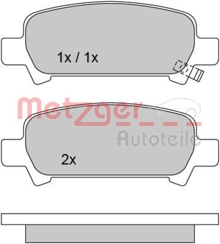 METZGER 1170167 Bremsbelagsatz, Scheibenbremse WVA 23 572